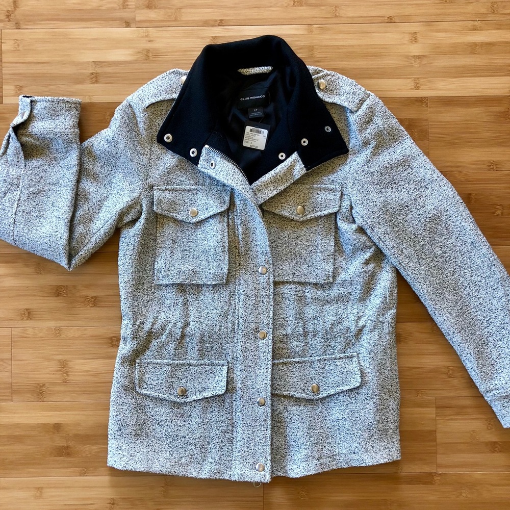 Club Monaco Speckled Fall Coat Jacket NWT S
